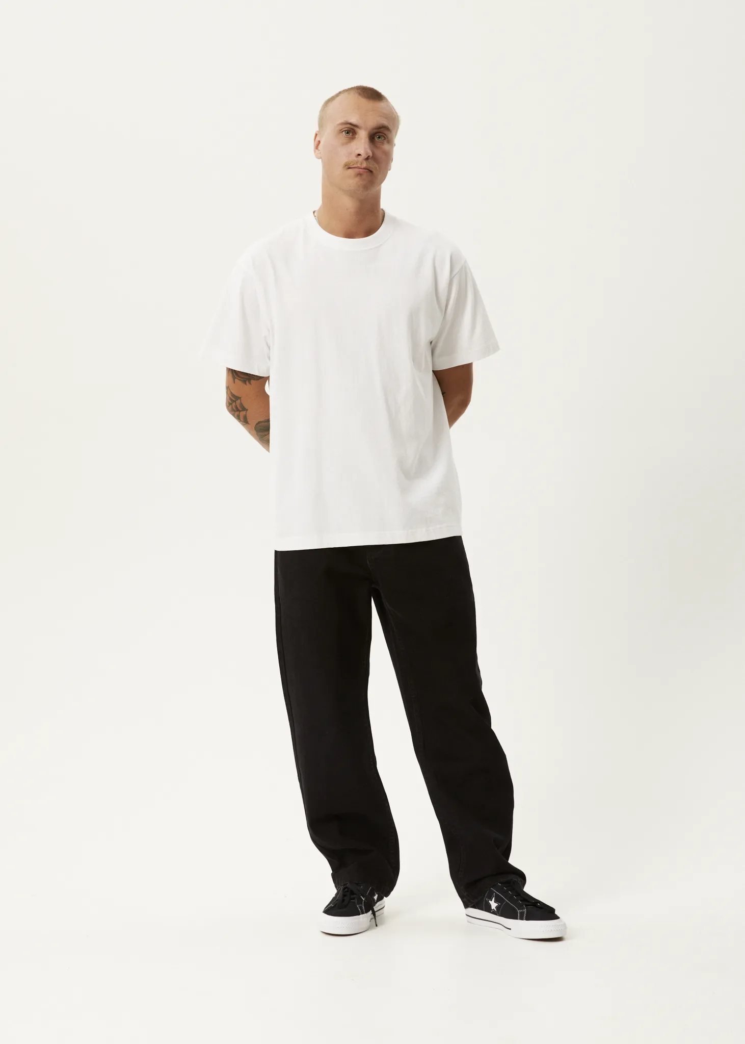 AFENDS Mens Ninety Two's - Denim Relaxed Jeans - Washed Black