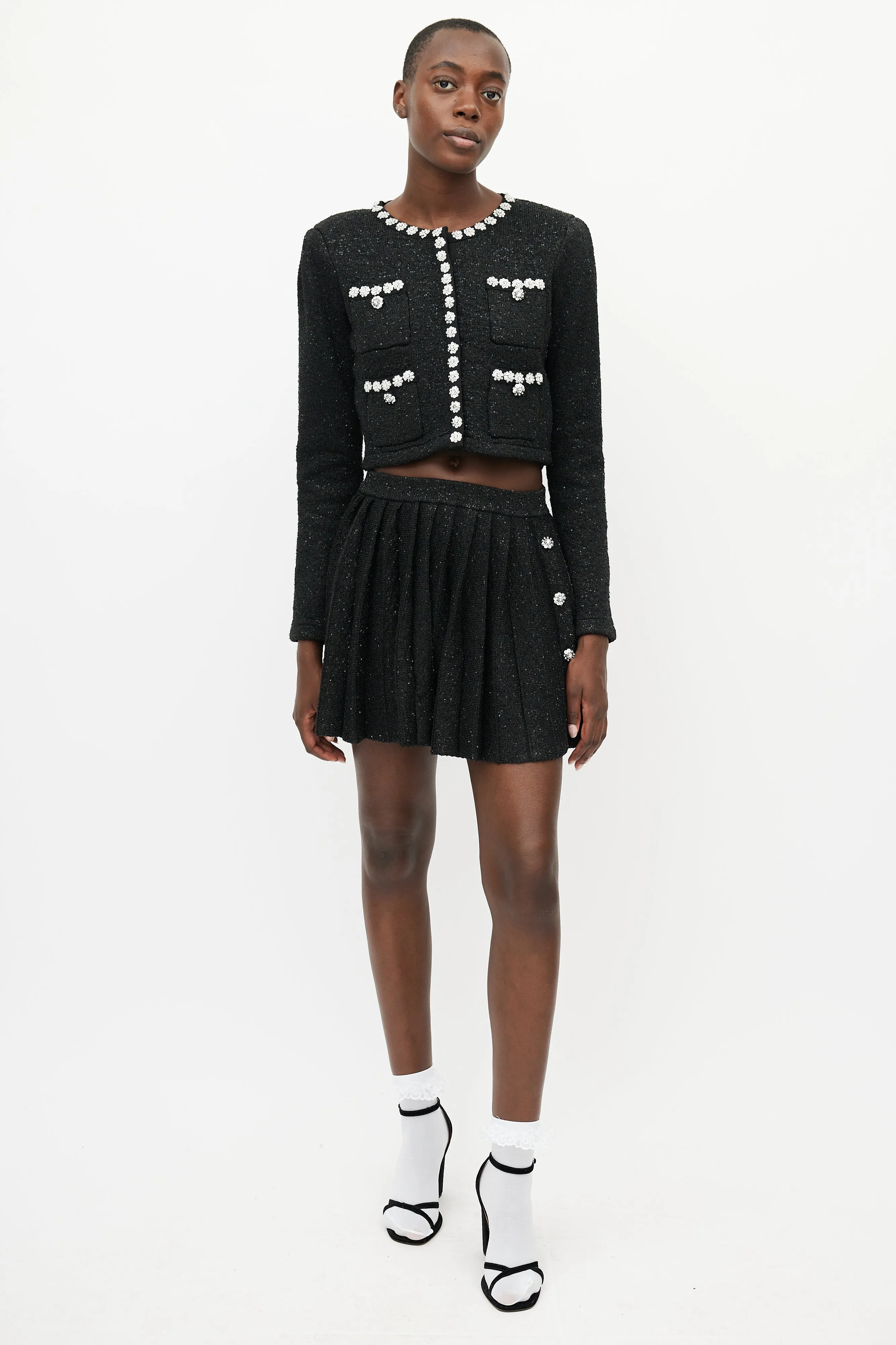 Black Wool Embellished Co-Ord Set