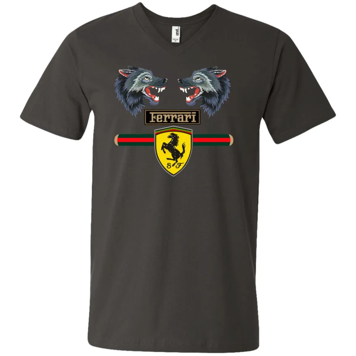 Gucci Ferrari Shirt Men V-Neck T-Shirt